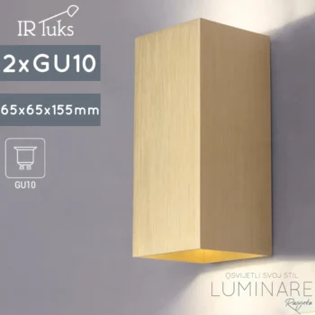 ZIDNA SVJETILJKA CUBO D2 ALU MATT BRASS 2xGU10
