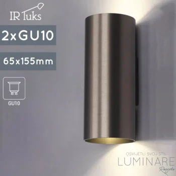 ZIDNA SVJETILJKA TUBO D2 ALU BRONZE 2xGU10