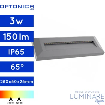 stubisna-zidna nadgradna svjetiljka-vanjska-ip65-pravokutna-3w-siva-optonica-luminare rasvjeta