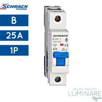 automatski osigurac-zastitni prekidac-25a-b-1p-amparo-schrack-am618125-luminare rasvjeta