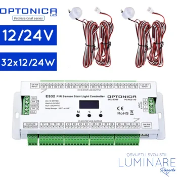 kontroler led traka za stepenice-max 32 stepenice-5v-12v-24v-luminare rasvjeta