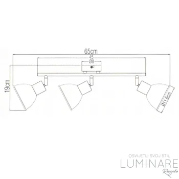 Alternative view of ZIDNA SVJETILJKA SL ANTIQ 3 CRNA E14