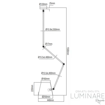 Alternative view of STROPNA SVJETILJKA P-19040S-IR