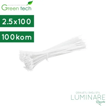 pvc vezica za kablove-2.5x100mm-bijela-luminare rasvjeta