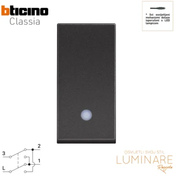 prekidac krizni osvijetljen-bticino classia-crni-rg4004l-luminare rasvjeta