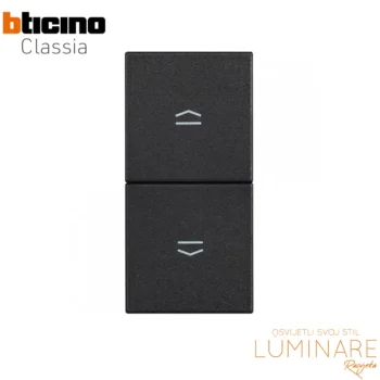 prekidac za rolete bticino classia-10a-Rg4027-1m-crni-luminare rasvjeta