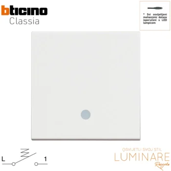 tipkalo osvijetljeno bticino classia-2m-10a-bijelo-rw4005m2l-luminare rasvjeta