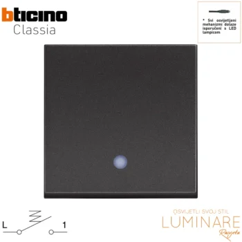 tipkalo osvijetljeno bticino classia-2m-10a-crno-rg4005m2l-luminare rasvjeta