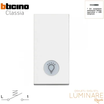 tipkalo simbol svjetlo osvijetljeno bticino-classia-10a-bijelo-230v-rw4043-legrand-luminare rasvjeta