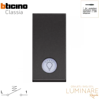 tipkalo simbol svjetlo osvijetljeno bticino-classia-10a-crno-230v-rg4043-legrand-luminare rasvjeta