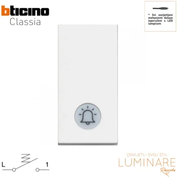 tipkalo simbol zvono-osvijetljeno bticino-classia-10a-bijelo-230v-rw4042v230-legrand-luminare rasvjeta