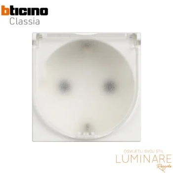 uticnica s poklopcem bticino classia-bijela-2m-poluprozirni poklopac-16a-2p+e-rw4141c-luminare rasvjeta