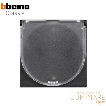 uticnica s poklopcem bticino classia-crna-2m-poluprozirni poklopac-16a-2p+e-rg4141c-luminare rasvjeta