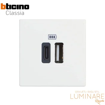 usb uticnica 3a tip a+c bticino-classia-bijela-3000mA-rw4287c2-luminare rasvjeta