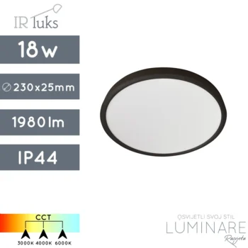 LED PLAFONJERA 18W SD-P017S CRNA IP44