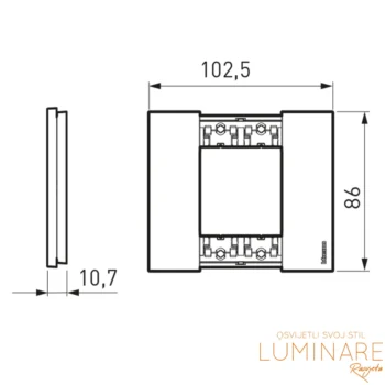 Alternative view of OKVIR BTICINO LIVING NOW BIJELI 2M