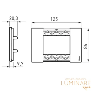 Alternative view of OKVIR BTICINO LIVING NOW BIJELI 3M