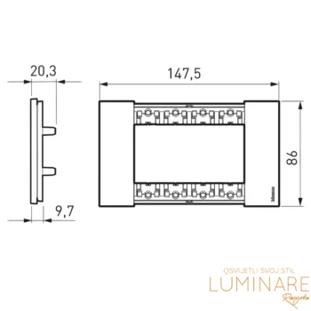 Alternative view of OKVIR BTICINO LIVING NOW BIJELI 4M