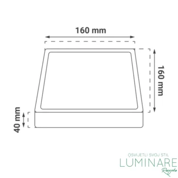 Alternative view of LED PANEL 12W KVADRATNI NADGRADNI
