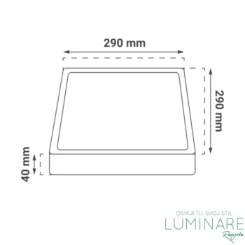 Alternative view of LED PANEL 24W KVADRATNI NADGRADNI