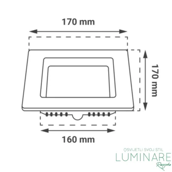 Alternative view of LED PANEL 12W KVADRATNI UGRADBENI