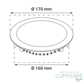 Alternative view of LED PANEL 12W OKRUGLI UGRADBENI