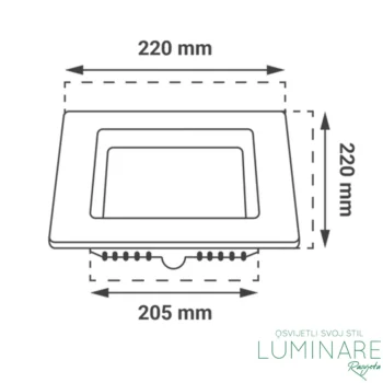 Alternative view of LED PANEL 18W KVADRATNI UGRADBENI