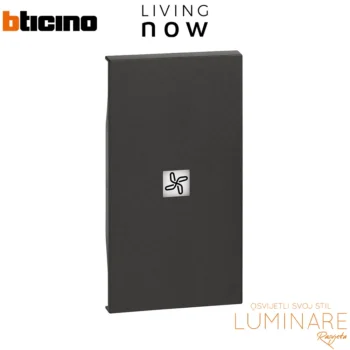 tipka za prekidac oznaka ventilator 2m-crna-bticino living now-luminare rasvjeta