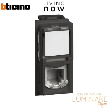 telefonska uticnica rj11-crna-bticino living now-kg4258rj11