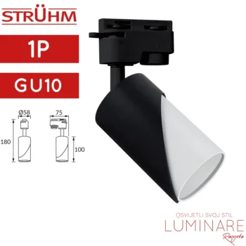 reflektor za monofaznu sinu tracnicu crno bijeli-struhm zebra-gu10-luminare rasvjeta