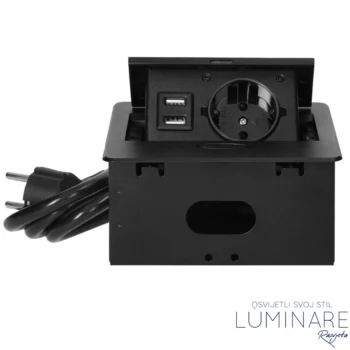 Alternative view of UGRADBENA UTIČNICA ZA NAMJEŠTAJ 1xŠUKO 2xUSB CRNA