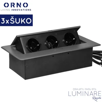ugradbena uticnica za namjestaj 3x suko grafit-luminare rasvjeta
