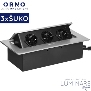 ugradbena uticnica za namjestaj 3x suko srebrna-luminare rasvjeta