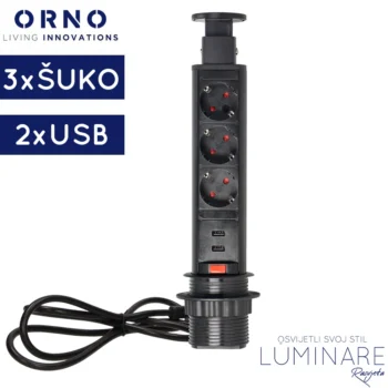 izvlacna uticnica-okrugla-3xsuko-2xusb-crna-luminare rasvjeta