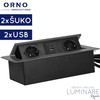 ugradbena uticnica za namjestaj 2x suko 2x usb-a+c-grafit-luminare rasvjeta