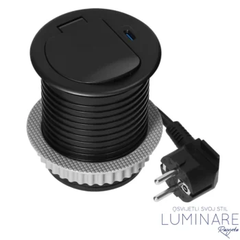 Alternative view of UGRADBENA UTIČNICA ZA NAMJEŠTAJ 1xŠUKO 1xUSB (C) CRNA