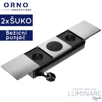 ugradbena uticnica za namjestaj 2xsuko 1xbezicni bunjac-srebrna-orno-luminare rasvjeta