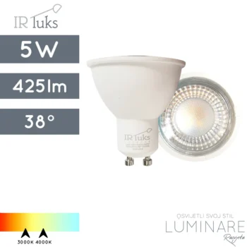 led zarulja gu10 5w 38 stupnjeva kut-3000k-4000k-6500k-ir-luks-3856005478903-3856005478910