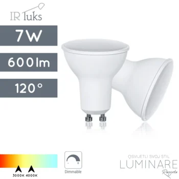 led dimabilna zarulja gu10 7w 120 stupnjeva kut-3000k-4000k-ir-luks-3856005475292-3856005478347