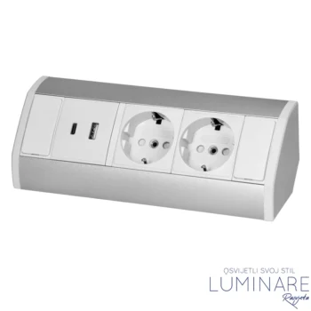 Alternative view of NADGRADNA UTIČNICA ZA NAMJEŠTAJ 2xŠUKO 2xUSB (A+C) BIJELA-SIVA