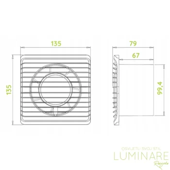 Alternative view of KUPAONSKI VENTILATOR planet eneRgy 100mm HS SENZOR VLAGE