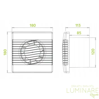 Alternative view of KUPAONSKI VENTILATOR pRim 120mm HS SENZOR VLAGE