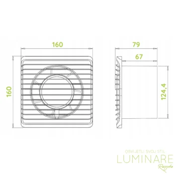kupaonski ventilator airRoxy planet eneRgy 125mm s prekidacem