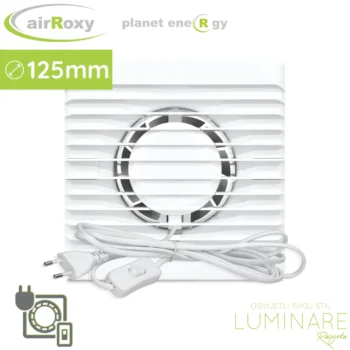 kupaonski ventilator airroxy planet energy 125mm s prekidačem na žici