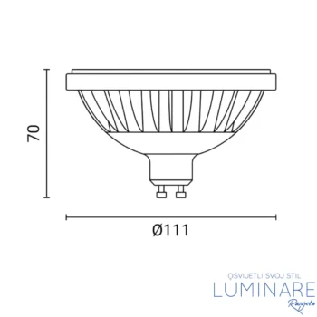 Alternative view of LED ŽARULJA AR111 GU10 9W 120°