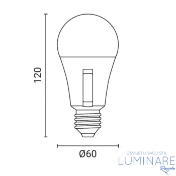 Alternative view of LED ŽARULJA E27 10W A60 3CCT
