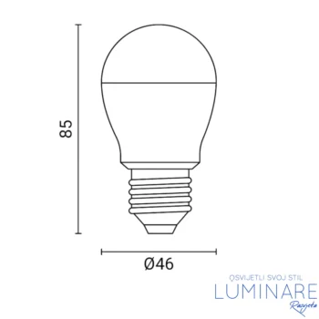Alternative view of LED ŽARULJA E27 10W G46