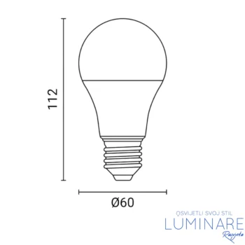 Alternative view of LED ŽARULJA E27 12W A60 PREMIUM