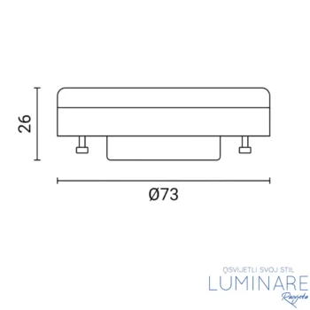 Alternative view of LED ŽARULJA GX53 7W 180°