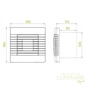 Alternative view of KUPAONSKI VENTILATOR pRestige 120mm S STANDARD